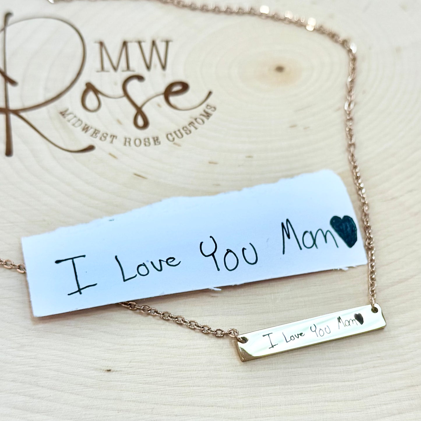 Custom Laser Engraved Bar Necklace