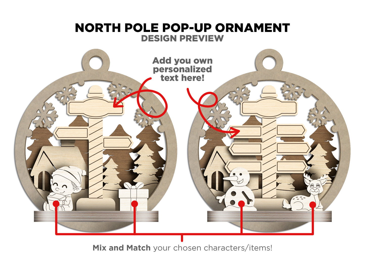 NORTH POLE POP UP FAMILY ORNAMENT