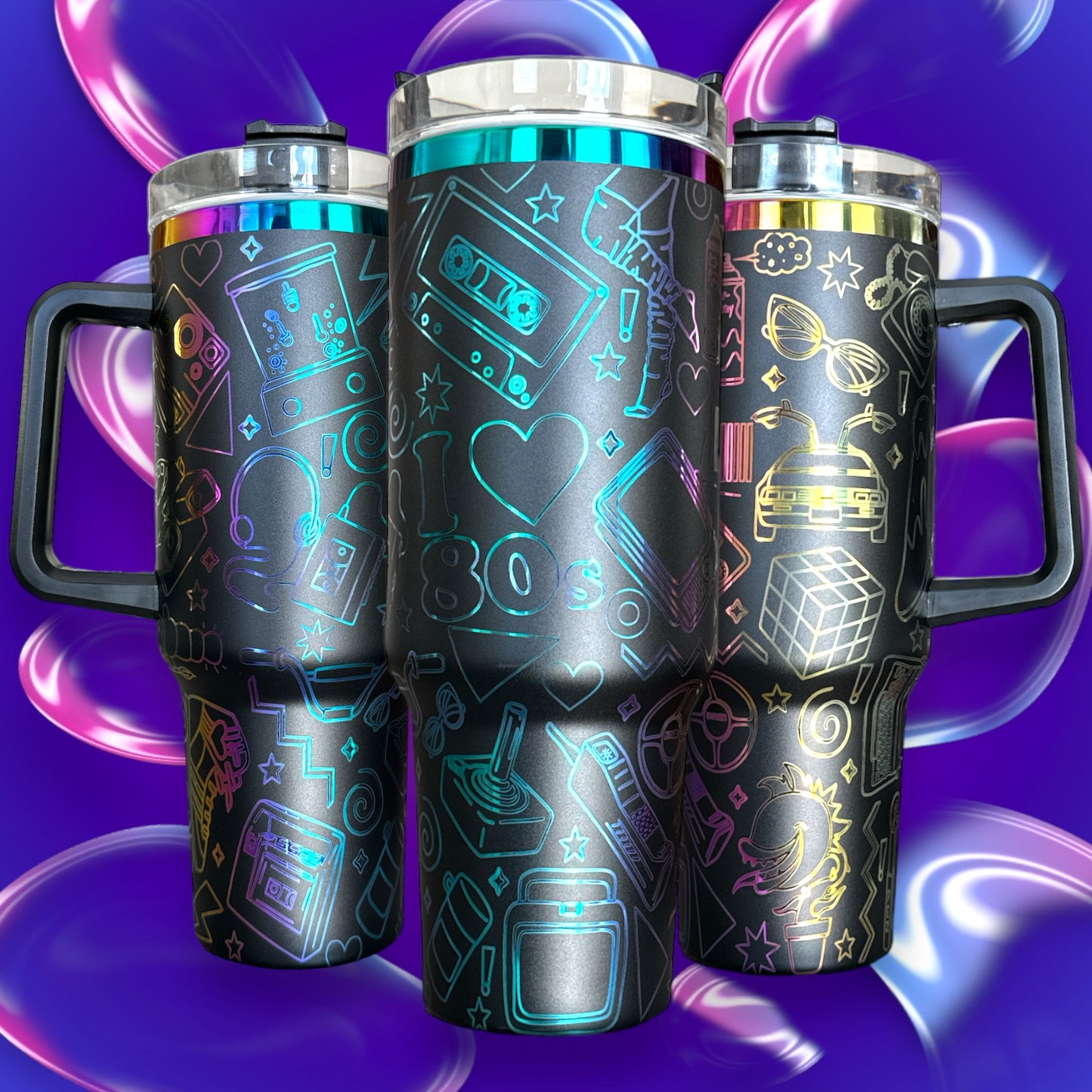 I Love the 80s - 40oz Engraved Tumbler - More Colors Available!