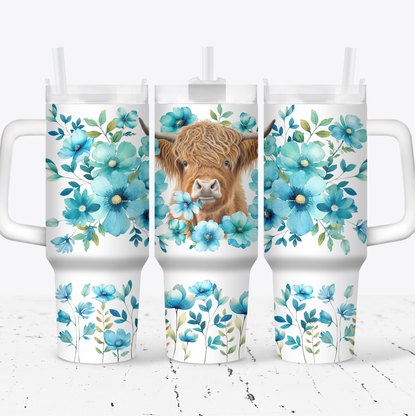 Highland Cow 40oz Stainless Steel Tumblers