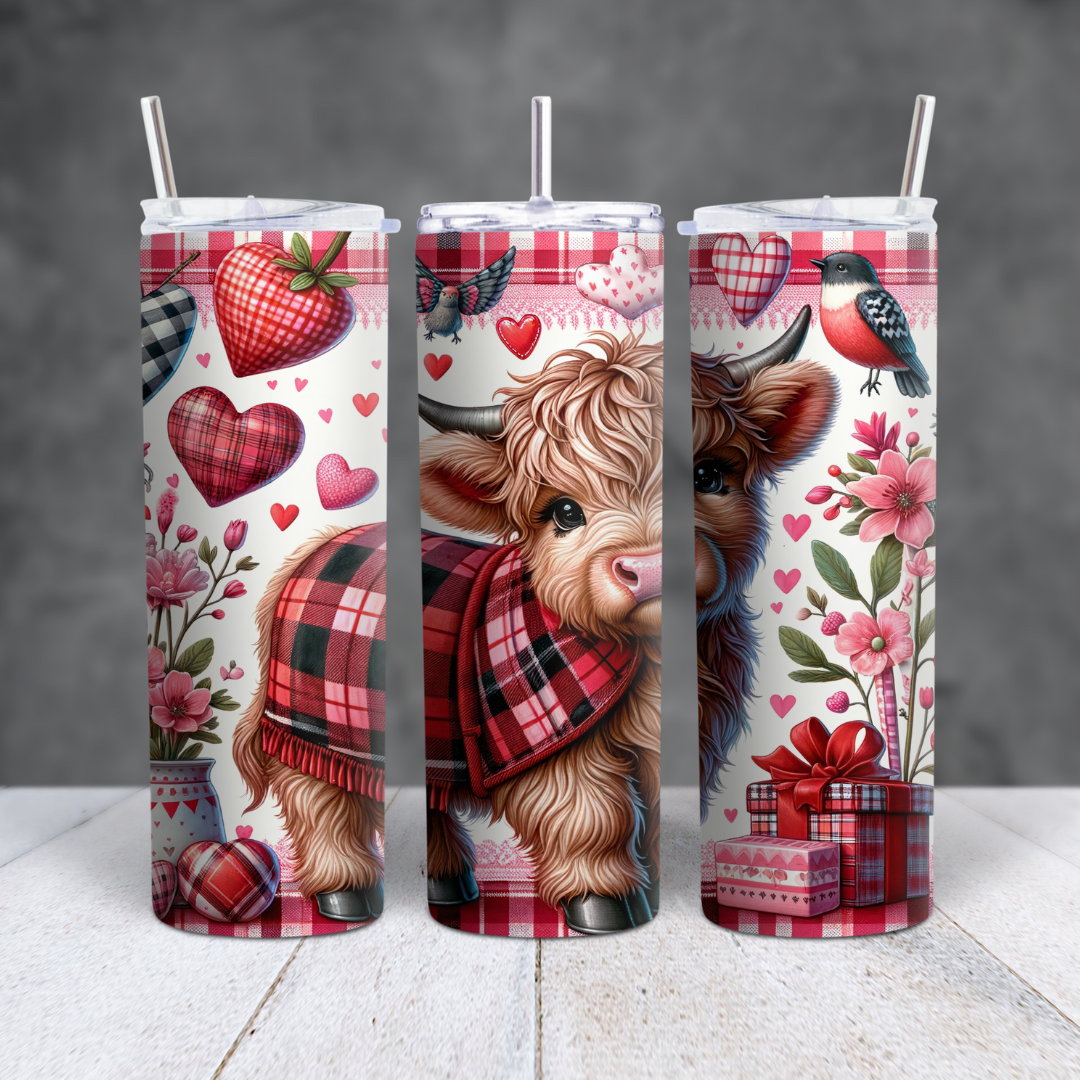 Hearts & Highland Cows 20oz Tumblers