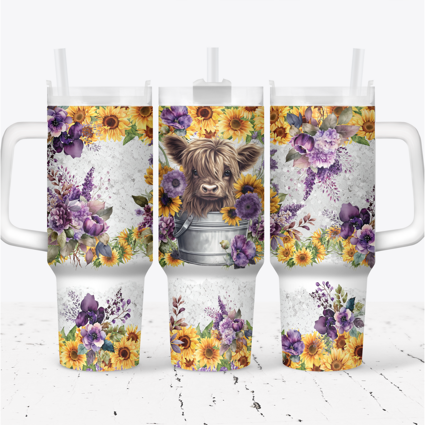 Highland Cow 40oz Stainless Steel Tumblers