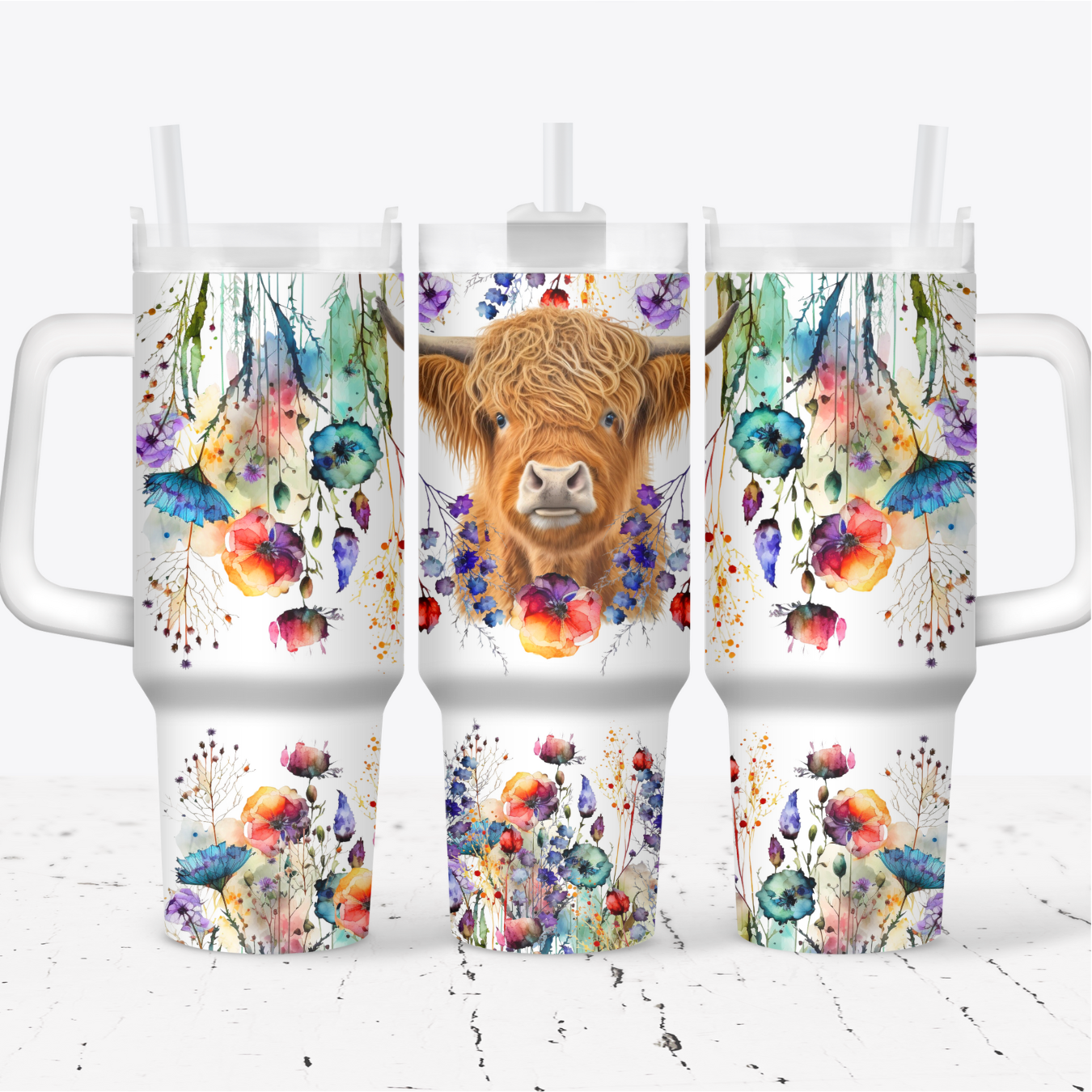 Highland Cow 40oz Stainless Steel Tumblers